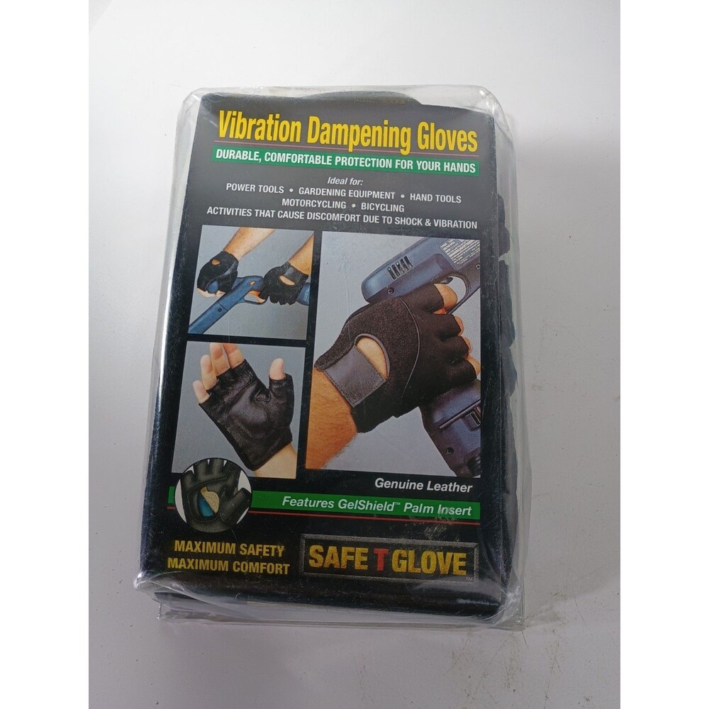 FLA Orthopedics Safe-T-Glove Vibration Dampening Gloves, 1 pair, Black Medium